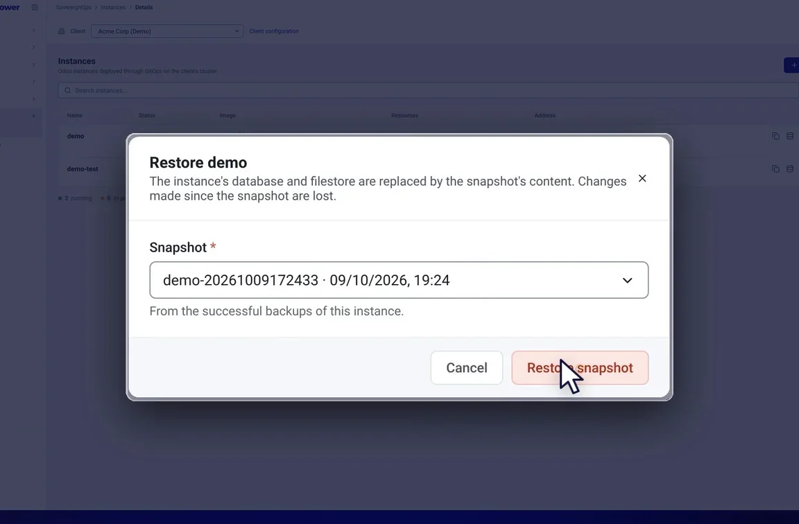 Backup and restore